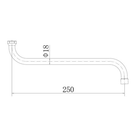 Излив для кухонного смесителя FASHUN A7125S, хром