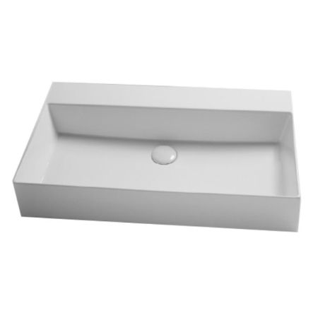 AZZURRA ELEGANCE Squared раковина подвесная/накладная  75х45см без отв. под смеситель , цвет белый, артикул ELLP075450Q0BI/(EQA75 bi)*0