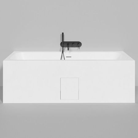Salini ORLANDA AXIS KIT Встраиваемая ванна на ножках 1800х800х600мм, "Up&Down",белый, сифон, интегрированный слив-перел мат-л: S-Sense,  белый глянцев, артикул 103312G