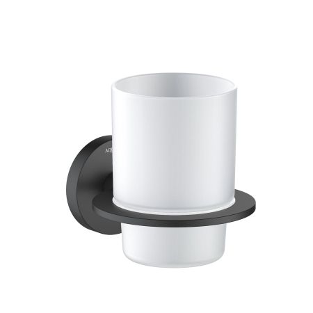 Стакан с держателем AQUATEK, матовый черный AQ4204MB ОБЕРОН, артикул AQ4204MB