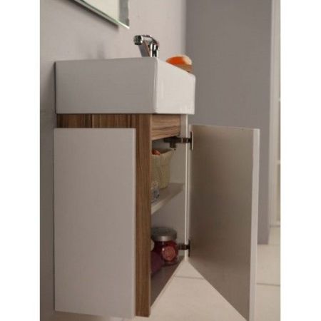 Тумба под раковину Акватон Эклипс 46 М 1A172801EK49R Белый/эбони светлый, петли справа, артикул 1A172801EK49R