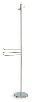 Stil Haus Nemi, стойка: 3 крючка + 3 полотенцедеражтеля, цвет хром - белая керамика