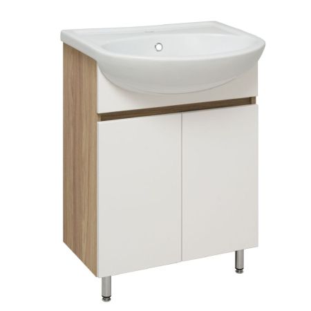 Тумба Runo Лада 60 блэквуд/белый под умывальник 00000000154 (Уют 60) (00-00004576), артикул 00-00004576