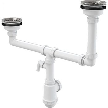 Сифон для кухонной мойки Alcaplast A454P Белый