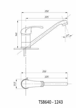 Смеситель для кухни TSARSBERG (TSB-640-1243) тип См-МОЦБА, См-УмОЦБА, артикул TSB-640-1243