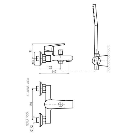 Смеситель для ванны Rav Slezak Colorado CO254.5/2
