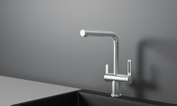 Смеситель для кухни GRANULA с выдвижным изливом и подключением к фильтру (8170, НЕРЖ)