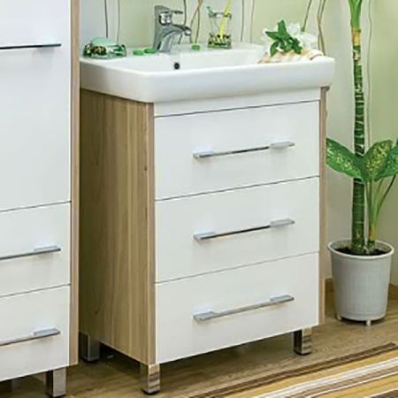 Тумба для раковины Sanflor Ларго 60 С0002107 Белая Швейцарский вяз, артикул С0002107
