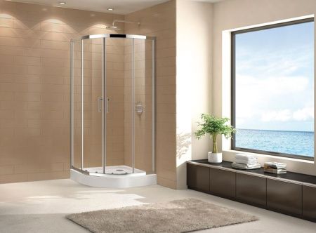 Душевой уголок Cezares Eco R-2 80x80 профиль Хром стекло прозрачное