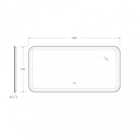 Зеркало STYLUS CEZARES со встроенной подсветкой, сенсорным выключателем и подогревом, артикул CZR-SPC-STYLUS-1000-700-TCH-WARM