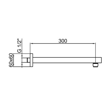 Кронштейн для верхнего душа Webert AC1025345, никель, артикул AC1025345