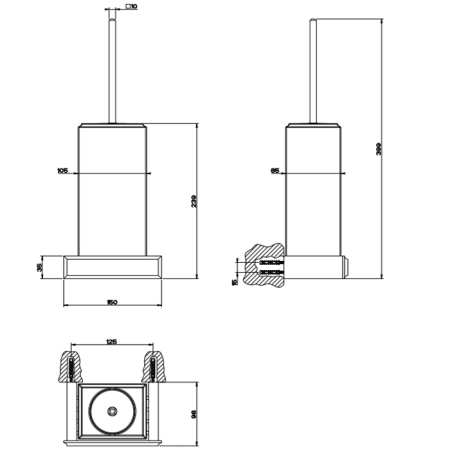 Gessi Eleganza Ершик для унитаза подвесной, цвет: хром/белый, артикул 46419#031