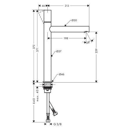 AX Uno Смеситель для раковины 260, Zero, цвет шлифованная медь, артикул 45004950