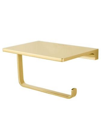 Держатель для туалетной бумаги с полкой WONZON & WOGHAND ECLIPSE, Глянцевое золото (WW-9126-LG), артикул WW-9126-LG