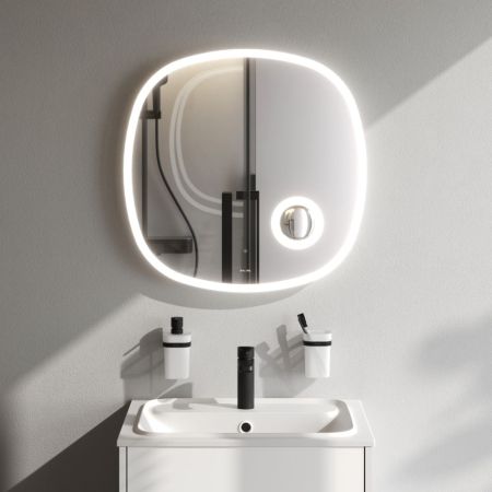 M8FMOX0653SA Func, Зеркало настенное с контурной LED-подсветкой, ИК сенсором и косметическим зеркало, артикул M8FMOX0653SA