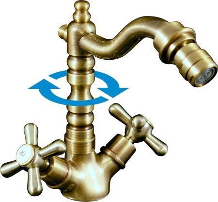 *Смеситель клас. для бидэ с поворотным носиком, с сифоном click-clack, артикул MK121.5/9