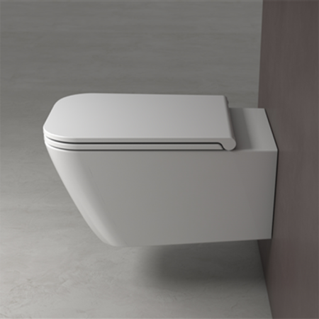 GLOBO Stone Унитаз подвесной Безободковый 56*36см, с системой скрытого крепежа, цвет белый, артикул STS06.BI