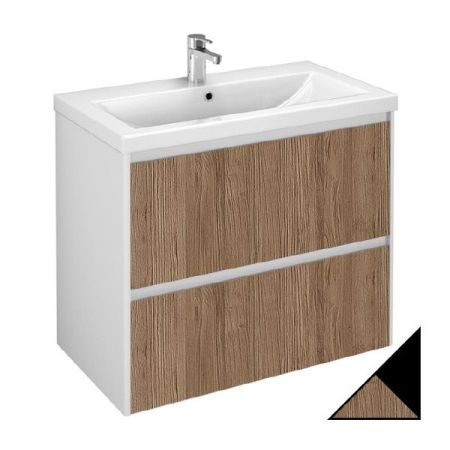 Тумба под раковину Velvex Klaufs 80 tpKLA.80.2Y-617.217 подвесная Черный+дерево, артикул tpKLA.80.2Y-617.217