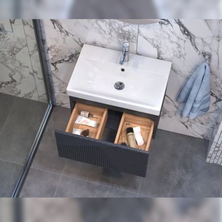 Тумба под раковину подвесная Velvex Edge tp.EDG.9696.60.1Y графит, 60 см, артикул tp.EDG.9696.60.1Y графит