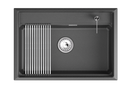 Кухонная мойка GRANULA кварц (7301i, ЧЁРНЫЙ), артикул 7301i, ЧЁРНЫЙ