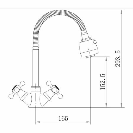 Смеситель для кухни с гибким изливом FASHUN A4319-A, хром