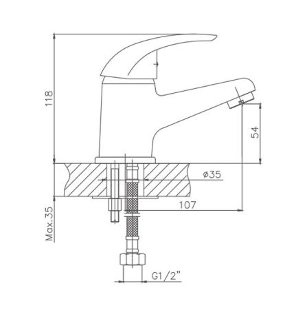 Смеситель для раковины Cron CN1029, хром