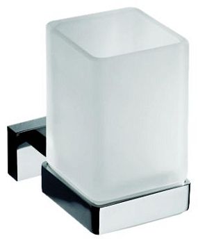 Стакан для зубных щеток Plaza квадратный,  настенный 60x100x95мм, хром