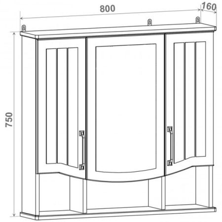 Зеркальный шкаф Runo Марсель 80 4620750028824 Белый