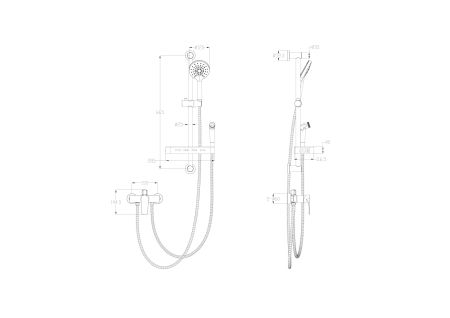 Смеситель для душа с гарнитуром WONZON & WOGHAND, Черный матовый (WW-A31003-MB)
