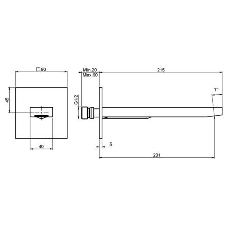 Излив, Fima Carlo Frattini, Shower accessories, монтаж-настенный, вынос излива, мм-201, стандарт подводки-1/2", цвет-чёрный матовый Излив, Fima Carlo Frattini, Shower accessories, монтаж-настенный, вынос излива, мм-201, стандарт подводки-1/2", цвет-чёрный матовый
