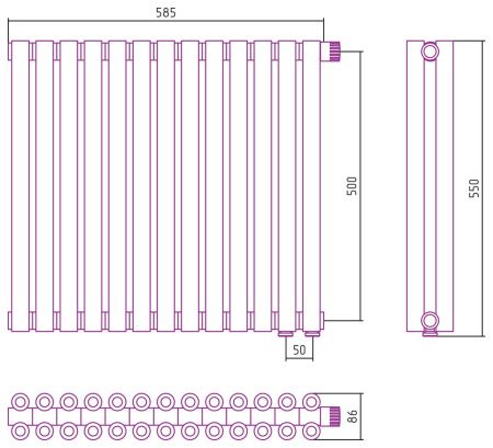 Отопительный радиатор ЭСТЕТ-00 н/ж EU50 500х585 / 13 сек (Матовое ЗОЛОТО) Отопительный радиатор ЭСТЕТ-00 н/ж EU50 500х585 / 13 сек (Матовое ЗОЛОТО)