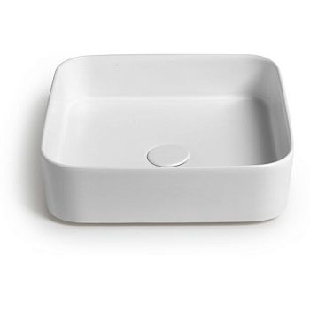 White Ceramic Blade, накладная квадратная раковина 40x40x11,5h см, цвет белый глянцевый