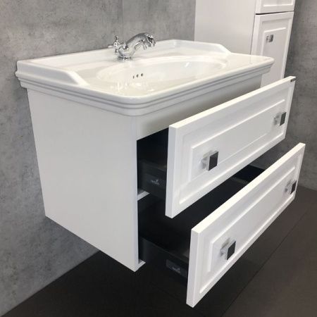 Тумба с раковиной Comforty Феррара 80 4151060 подвесная Белая Тумба с раковиной Comforty Феррара 80 4151060 подвесная Белая