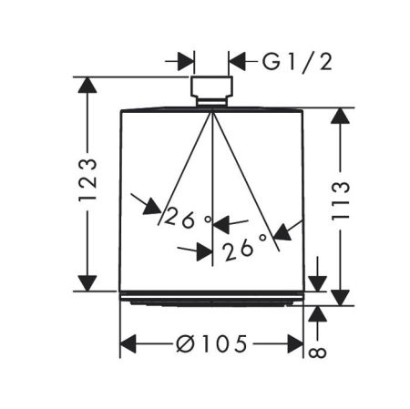 HANSGROHE PULSIFY Верхний душ Ø105 мм., EcoSmart, цвет хром/графит, артикул 24132000