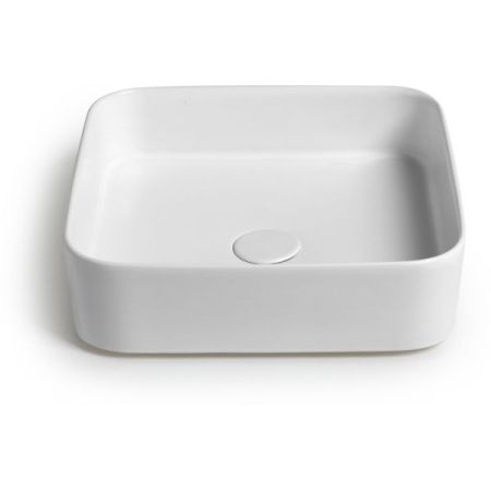 White Ceramic Blade, накладная квадратная раковина 40x40x11,5h см, цвет белый глянцевый, артикул W050701