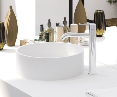 AQG Urban, высокий однорычажный смеситель для раковины без донного клапана, цвет хром, артикул 01URB120CR