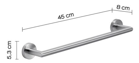 Gedy Project, полотенцедержатель, длина 45 см, цвет зачищенный хром, артикул 5021/45(38)