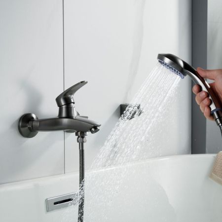 Смеситель для ванны Shevanik S5002T, оружейная сталь, артикул S5002T