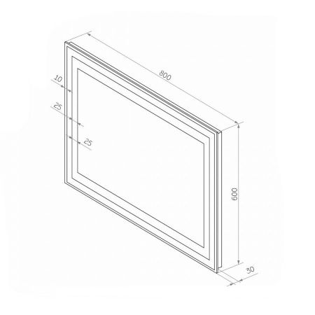 Зеркало Maretti Aria AR148060P16EL 80x60 см, артикул AR148060P16EL