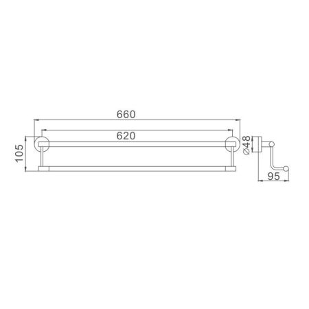 Полотенцедержатель Haiba HB1709, хром