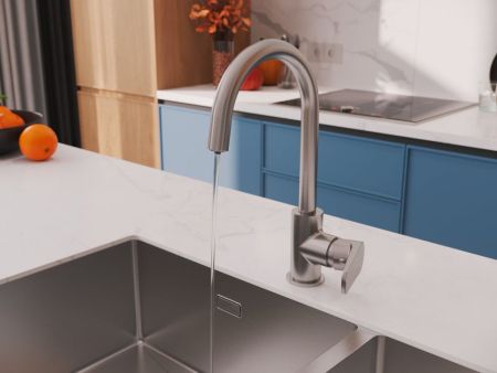 Смеситель для кухни Cersanit MODUO однорычажный с фильтром сатин (68222), артикул 68222