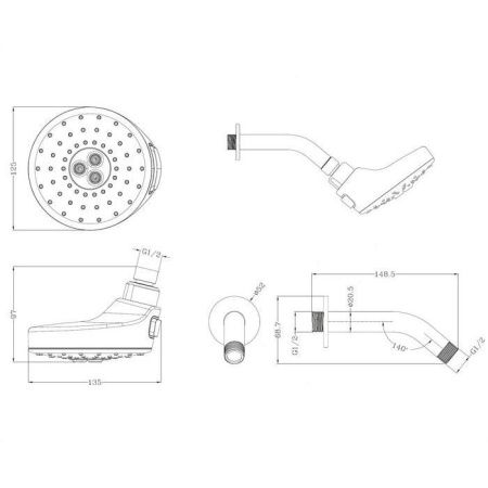 Верхний душ OMNIRES DOUGLAS-WCR (хром)