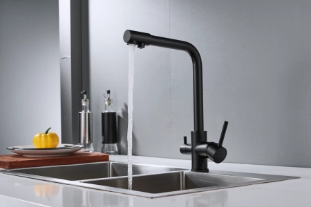 Смеситель для кухни с подключением фильтра Shevanik S328H, черный, артикул S328H