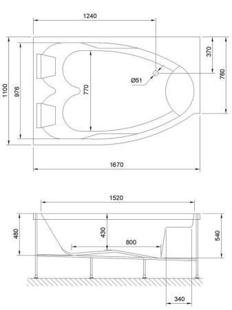 Гидромассажная ванна Royal Bath  SHAKESPEARE COMFORT 170х110х67 L, артикул RB652100CM-L