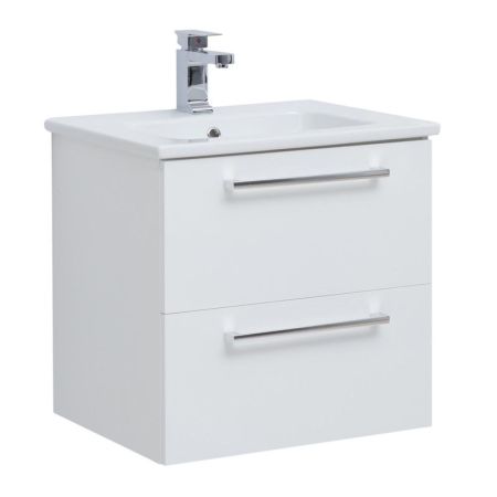 Тумба с раковиной подвесная Dreja Gio 60 см, белый, артикул 77-0101W-com