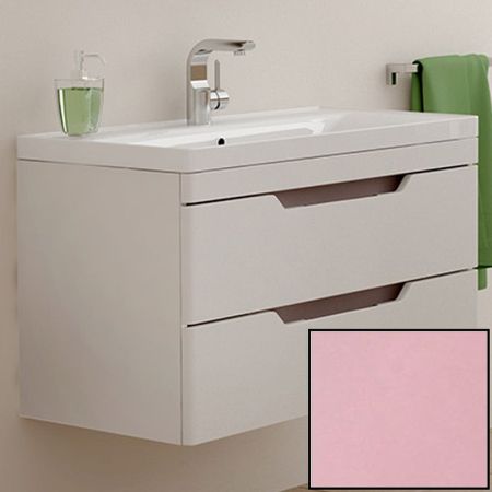 Тумба с раковиной SanVit Степ 90 kstep90 в цвете Ral подвесная Розовый глянец