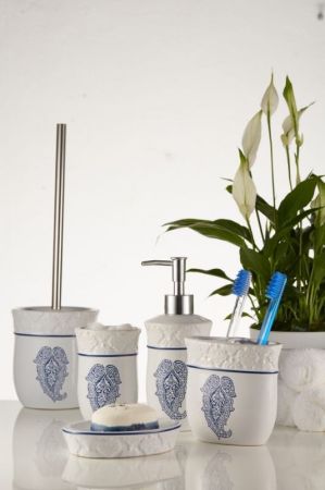 Стакан для зубных щеток Fora England FOR-GR044 Бело-синий, артикул FOR-GR044