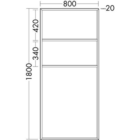 Burgbad COCO Стеллаж для полотенец 800х20х1800мм, 2 поперечины, 2 крючка, цвет черный, артикул HHRE001