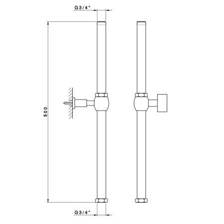 Nicolazzi Doccia Удлинитель для душевой стойки, цвет: хром, артикул 5606EXTCR