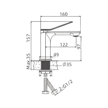 Смеситель для раковины BELZ B10618, хром, артикул B10618